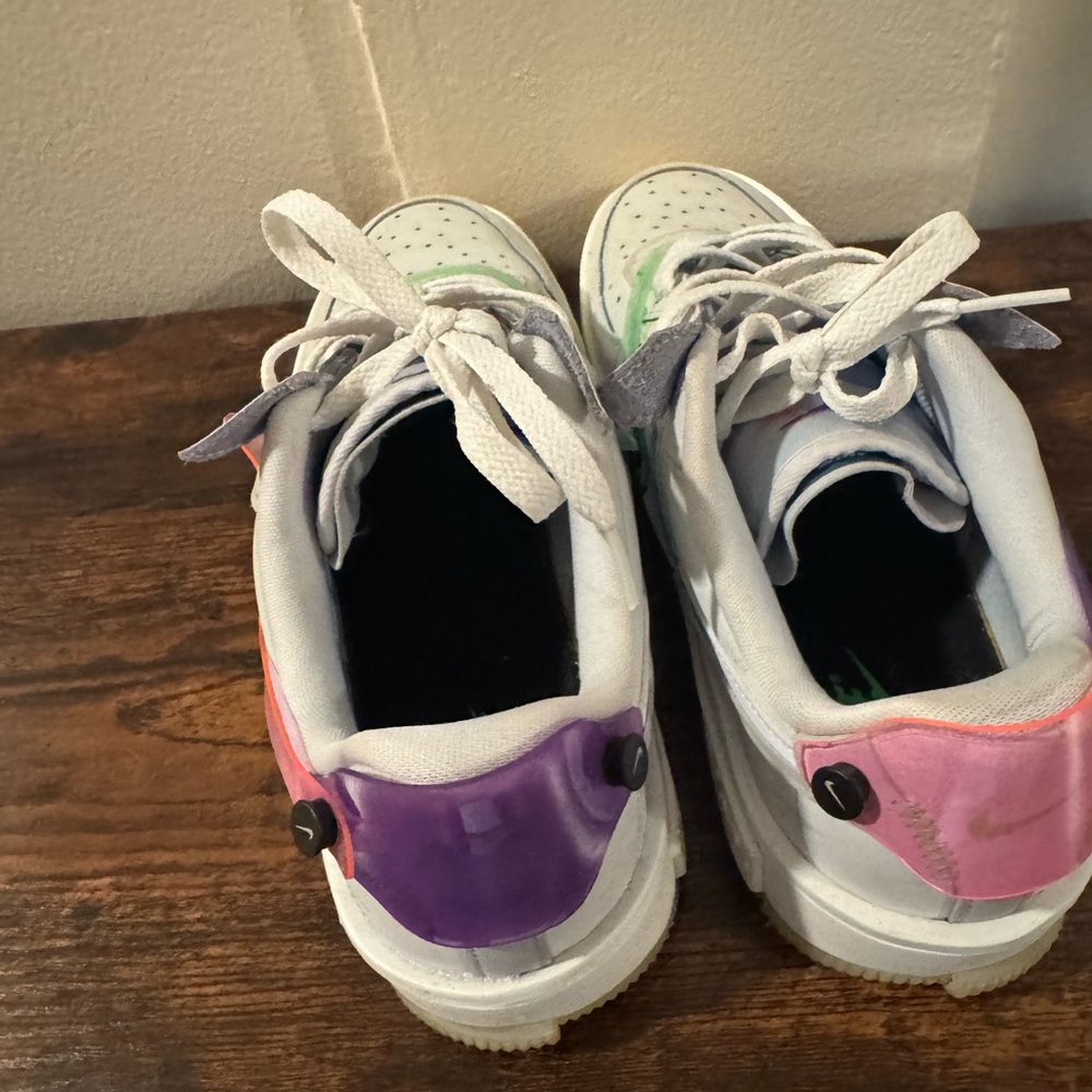 Nike White Sneakers with Pink and Green Accents - Picture 3 of 5